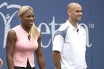 Anna Kournikova, Serena Williams and Andre Agassi during Arthur Ashe Kids' Day Tennis Festival at USTA National Tennis Center Grounds in Queens, New York, United States. (Photo by Theo Wargo/Getty Images)