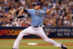 ST PETERSBURG, FL - OCTOBER 04:  Pitcher Matt Moore #55 of the Tampa Bay Rays pitches against the Texas Rangers during Game Four of the American League Division Series at Tropicana Field on October 4, 2011 in St. Petersburg, Florida.  (Photo by J. Meric/Getty Images)