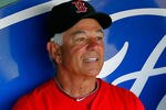 FORT MYERS, FL - MARCH 22:  Manager Bobby Valentine #25 of the Boston Red Sox talks with the media just before the start of the Grapefruit League Spring Training Game against the New York Yankees at JetBlue Park on March 22, 2012 in Fort Myers, Florida.  (Photo by J. Meric/Getty Images)