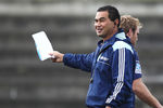 AUCKLAND, NEW ZEALAND - JUNE 09:  Head coach Pat Lam directs play during an Auckland Blues Super Rugby training session at Unitec on June 9, 2011 in Auckland, New Zealand.  (Photo by Hannah Johnston/Getty Images)