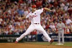 PHILADELPHIA, PA - OCTOBER 07:  Ryan Madson #46 of the Philadelphia Phillies throwsa a pitch against the St. Louis Cardinals during Game Five of the National League Divisional Series at Citizens Bank Park on October 7, 2011 in Philadelphia, Pennsylvania.  (Photo by Rob Carr/Getty Images)