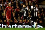 LIVERPOOL, ENGLAND - DECEMBER 30:   Yohan Cabaye of Newcastle United reacts after Daniel Agger of Liverpool scored an own goal during the Barclays Premier League match between Liverpool and Newcastle United at Anfield on December 30, 2011 in Liverpool, England. (Photo by Clive Brunskill/Getty Images)