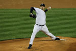 NEW YORK - OCTOBER 18:  Starting pitcher Andy Pettitte #46 of the New York Yankees pitches against the Texas Rangers in Game Three of the ALCS during the 2010 MLB Playoffs at Yankee Stadium on October 18, 2010 in New York, New York.  (Photo by Jim McIsaac/Getty Images)