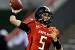COLLEGE PARK, MD - OCTOBER 15:  Quarterback Danny O'Brien #5 of the Maryland Terrapins warms up before the start of their game against the Clemson Tigers at Byrd Stadium on October 15, 2011 in College Park, Maryland. The Clemson won 56-45.  (Photo by Rob Carr/Getty Images)