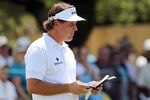 ORLANDO, FL - MARCH 23:  Phil Mickelson looks over a shot on the first hole during the second round of the Arnold Palmer Invitational presented by MasterCard at the Bay Hill Club and Lodge on March 23, 2012 in Orlando, Florida.  (Photo by Sam Greenwood/Getty Images)