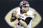 HOUSTON - DECEMBER 31:  Quarterback Ryan Tannehill #17 of Texas A&M Aggies rolls out looking for a receiver against Northwestern Wildcats at Reliant Stadium on December 31, 2011 in Houston, Texas.  (Photo by Bob Levey/Getty Images)