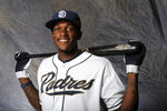 PEORIA, AZ - FEBRUARY 27:  Cameron Maybin #24 of the San Diego Padres poses for a portrait during a photo day at Peoria Stadium on February 27, 2012 in Peoria, Arizona. (Photo by Rich Pilling/Getty Images)