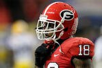 ATLANTA, GA - DECEMBER 03:  Bacarri Rambo #18 of the Georgia Bulldogs against the LSU Tigers during the 2011 SEC Championship Game at Georgia Dome on December 3, 2011 in Atlanta, Georgia.  (Photo by Kevin C. Cox/Getty Images)