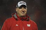MADISON, WI - NOVEMBER 26:  Heaqd coach Bret Bielema of the Wisconsin Badgers smiles after a win against the Penn State Nittany Lions at Camp Randall Stadium on November 26, 2011 in Madison, Wisconsin. Wisconsin defeated Penn State 45-7.  (Photo by Jonathan Daniel/Getty Images)