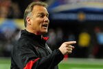 ATLANTA, GA - DECEMBER 3: Head Coach Mark Richt of the Georgia Bulldogs disputes a call against the LSU Tigers during the SEC Championship Game at the Georgia Dome on December 3, 2011 in Atlanta, Georgia. Photo by Scott Cunningham/Getty Images)