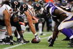 MINNEAPOLIS, MN - JANUARY 1: The offense for the Chicago Bears lines up against the defense for the Minnesota Vikings  during the fourth quarter on January 1, 2012 at Mall of America Field at the Hubert H. Humphrey Metrodome in Minneapolis, Minnesota. The Bears defeated the Vikings 17-13. (Photo by Hannah Foslien/Getty Images)