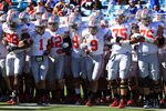 JACKSONVILLE, FL - JANUARY 02:  Members of the Ohio State Buckeyes take the field during warmups at the TaxSlayer.com Gator Bowl against the Florida Gators at EverBank Field on January 2, 2012 in Jacksonville, Florida.  (Photo by Scott Halleran/Getty Images)