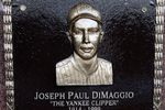 NEW YORK - MAY 02:  The plaque of Joe DiMaggio is seen in Monument Park at Yankee Stadium prior to the game between the New York Yankees and the Chicago White Sox on May 2, 2010 in the Bronx borough of New York City. The Yankees defeated the White Sox 12-3.  (Photo by Jim McIsaac/Getty Images)