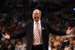BOSTON, MA - MARCH 24:  Head coach Thad Matta  of the Ohio State Buckeyes shouts from the bench against the Syracuse Orange during the 2012 NCAA Men's Basketball East Regional Final at TD Garden on March 24, 2012 in Boston, Massachusetts.  (Photo by Jim Rogash/Getty Images)
