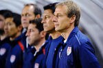 CARSON, CA - SEPTEMBER 02:  Coach Jurgen Klinsmann (R) of the United States and his coachiong staff during the friendly soccer match against Costa Rica at The Home Depot Center on September 2, 2011 in Carson, California.  (Photo by Kevork Djansezian/Getty Images)