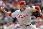 PITTSBURGH, PA - APRIL 05:  Roy Halladay #34 of the Philadelphia Phillies pitches against the Pittsburgh Pirates during the Opening Day game on April 5, 2012 at PNC Park in Pittsburgh, Pennsylvania.  (Photo by Jared Wickerham/Getty Images)