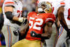 SAN FRANCISCO, CA - JANUARY 22:  Patrick Willis #52 of the San Francisco 49ers reacts after he sacked Eli Manning #10 of the New York Giants in the second half during the NFC Championship Game at Candlestick Park on January 22, 2012 in San Francisco, California.  (Photo by Thearon W. Henderson/Getty Images)