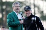 AUGUSTA, GA - APRIL 05:  Augusta National Golf Club chairman William Porter Payne (L) talks with honorary starter Gary Player of South Africa (R) on the first tee box during the start of first round of the 2012 Masters Tournament at Augusta National Golf Club on April 5, 2012 in Augusta, Georgia.  (Photo by Jamie Squire/Getty Images)