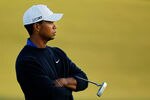 AUGUSTA, GA - APRIL 06:  Tiger Woods of the United States looks on from the 18th hole during the second round of the 2012 Masters Tournament at Augusta National Golf Club on April 6, 2012 in Augusta, Georgia.  (Photo by Streeter Lecka/Getty Images)
