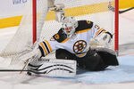 BUFFALO, NY - FEBRUARY 08: Tim Thomas #30 of the Boston Bruins makes a pad save on Jason Pominville #29 of the Buffalo Sabres at First Niagara Center on February 8, 2012 in Buffalo, New York.  (Photo by Rick Stewart/Getty Images)