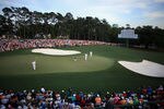 AUGUSTA, GA - APRIL 08:  Louis Oosthuizen of South Africa reacts after missing his putt on the first sudden playoff hole during the 2012 Masters Tournament at Augusta National Golf Club on April 8, 2012 in Augusta, Georgia.  (Photo by David Cannon/Getty Images)