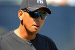TAMPA, FL - APRIL 4: Infielder Alex Rodriguez #13 of the New York Yankees sets for play against the New York Mets in a spring training game April 4, 2012  at George M. Steinbrenner Field in Tampa, Florida.  (Photo by Al Messerschmidt/Getty Images)