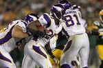 GREEN BAY, WI - NOVEMBER 14:  Adrian Peterson #28 of the Minnesota Vikings runs the ball in the first half at Lambeau Field on November 14, 2011 in Green Bay, Wisconsin.  (Photo by Jonathan Daniel/Getty Images)