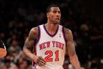 NEW YORK, NY - MARCH 28:  Iman Shumpert #21 of the New York Knicks dribbles the ball against the Orlando Magic at Madison Square Garden on March 28, 2012 in New York City. NOTE TO USER: User expressly acknowledges and agrees that, by downloading and/or using this Photograph, user is consenting to the terms and conditions of the Getty Images License Agreement.  (Photo by Chris Trotman/Getty Images)