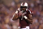 CHARLOTTE, NC - SEPTEMBER 03:  Alshon Jeffery #1 of the South Carolina Gamecocks during their game against the East Carolina Pirates at Bank of America Stadium on September 3, 2011 in Charlotte, North Carolina.  (Photo by Streeter Lecka/Getty Images)