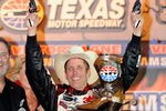 FORT WORTH, TX - APRIL 14:  Greg Biffle, driver of the #16 Filtrete Ford, celebrates with the trophy in victory lane after winning the NASCAR Sprint Cup Series Samsung Mobile 500 at Texas Motor Speedway on April 14, 2012 in Fort Worth, Texas.  (Photo by John Harrelson/Getty Images for NASCAR)