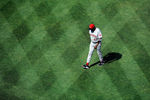 WASHINGTON, DC - APRIL 15:  Manager Dusty Baker of the Cincinnati Reds walks off the field after making a pitching change during a game against the Washington Nationals at Nationals Park on April 15, 2012 in Washington, DC. In honor of Jackie Robinson Day, all players across Major League Baseball will wear number 42. (Photo by Patrick McDermott/Getty Images)