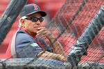 BOSTON, MA - APRIL 14:  Bobby Valentine #25 of the Boston Red Sox watches batting practice before a game with Tampa Bay Rays at Fenway Park April 14, 2012  in Boston, Massachusetts. (Photo by Jim Rogash/Getty Images)
