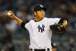 NEW YORK, NY - APRIL 18:  Hiroki Kuroda #18 of the New York Yankees pitches against the Minnesota Twins during their game on April 18, 2012 at Yankee Stadium in the Bronx borough of New York City.  (Photo by Al Bello/Getty Images)