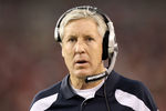 GLENDALE, AZ - JANUARY 01:  Head coach Pete Carroll of the Seattle Seahawks watches from the sidelines during the NFL game against the Arizona Cardinals at the University of Phoenix Stadium on January 1, 2012 in Glendale, Arizona. The Cardinals defeated the Seahawks 23-20 in overtime.  (Photo by Christian Petersen/Getty Images)