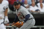 CHICAGO, IL - APRIL 13:  Miguel Cabrera #24 the Detroit Tigers throws out a runner against the Chicago White Sox during the opening day game at U.S. Cellular Field on April 13, 2012 in Chicago, Illinois. The White Sox defeated the Tigers 5-2.  (Photo by Jonathan Daniel/Getty Images)
