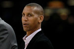 NEW ORLEANS, LA - APRIL 02:  (L-R) Ralph Sampson and Reggie Miller stand on the court during half time of the National Championship Game of the 2012 NCAA Division I Men's Basketball Tournament at the Mercedes-Benz Superdome on April 2, 2012 in New Orleans, Louisiana.  Miller and Sampson, both are new inductees of the Class of 2012 who will be inducted into the Naismith Memorial Basketball Hall of Fame on April 4, 2012. (Photo by Ronald Martinez/Getty Images)