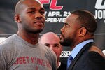 ATLANTA, GA - FEBRUARY 16: Fighters Jon Jones (L) and Rashad Evans pose after a press conference promoting UFC 145: Jones v Evans at Philips Arena on February 16, 2012 in Atlanta, Georgia. (Photo by Scott Cunningham/Getty Images)