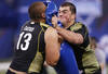 INDIANAPOLIS, IN - FEBRUARY 25: Offensive lineman David DeCastro of Stanford participates in a drill during the 2012 NFL Combine at Lucas Oil Stadium on February 25, 2012 in Indianapolis, Indiana. (Photo by Joe Robbins/Getty Images)
