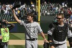 SEATTLE, WA - APRIL 21:  Starting pitcher Philip Humber #41 of the Chicago White Sox waves to the crowd after throwing a perfect game against the Seattle Mariners at Safeco Field on April 21, 2012 in Seattle, Washington. This was the 21st perfect game in Major League Baseball history. (Photo by Otto Greule Jr/Getty Images)