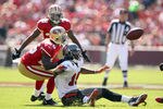 SAN FRANCISCO, CA - OCTOBER 09:   Mike Williams #19 of the Tampa Bay Buccaneers drops a pass while guarded by Tarell Brown #25 of the San Francisco 49ers at Candlestick Park on October 9, 2011 in San Francisco, California.  (Photo by Ezra Shaw/Getty Images)