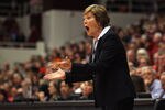 PALO ALTO, CA - DECEMBER 20:  Tennessee Lady Volunteers head coach Pat Summitt argues with the referee during their game against the Stanford Cardinal at Maples Pavilion on December 20, 2011 in Palo Alto, California.  (Photo by Ezra Shaw/Getty Images)
