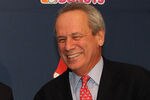 BOSTON, MA - OCTOBER 25:  Ben Cherington shakes his hands with Larry Lucchino after Cherington was named the Executive Vice President/ General manager of the Boston Red Sox at Fenway Park October 25, 2011 in Boston, Massachusetts. Lucchino is the President and CEO of the Red Sox. ((Photo by Jim Rogash/Getty Images)
