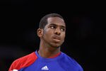 OAKLAND, CA - FEBRUARY 20:  Chris Paul #3 of the Los Angeles Clippers warms up before their game against the Golden State Warriors at Oracle Arena on February 20, 2012 in Oakland, California.  NOTE TO USER: User expressly acknowledges and agrees that, by downloading and or using this photograph, User is consenting to the terms and conditions of the Getty Images License Agreement.  (Photo by Ezra Shaw/Getty Images)