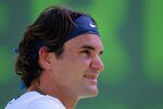 KEY BISCAYNE, FL - MARCH 24:  Roger Federer of Switzerland looks on during his match against Ryan Harrison of the USA during day 6 of the Sony Ericsson Open at Crandon Park Tennis Center on March 24, 2012 in Key Biscayne, Florida.  (Photo by Michael Regan/Getty Images)