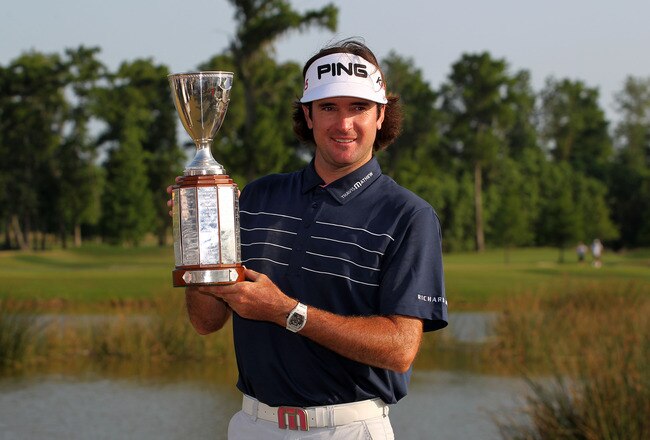 NEW ORLEANS, LA - MAY 1:  Bubba Watson smiles with the trophy after winning the final round of the Zurich Classic at the TPC Louisiana on May 1, 2011 in New Orleans, Louisiana. (Photo by Hunter Martin/Getty Images)