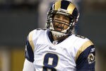 SEATTLE, WA - DECEMBER 12:  Sam Bradford #8 of the St. Louis Rams warms up before the game against the Seattle Seahawks at CenturyLink Field December 12, 2011 in Seattle, Washington. (Photo by Jay Drowns/Getty Images)