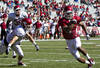 FAYETTEVILLE, AR - APRIL 21:   Julian Horton #2 of the Arkansas Razorbacks Red Team scores a touchdown against the White Team during the Spring Game at Donald W. Reynolds Stadium on April 21, 2012 in Fayetteville, Arkansas.  (Photo by Wesley Hitt/Getty Images)