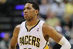 INDIANAPOLIS, IN - APRIL 16:  Danny Granger #33 of the Indiana Pacers watches a free throw during the NBA game against the Minnesota Timberwolves at Bankers Life Fieldhouse on April 16, 2012 in Indianapolis, Indiana.  NOTE TO USER: User expressly acknowledges and agrees that, by downloading and/or using this Photograph, user is consenting to the terms and conditions of the Getty Images License Agreement.  (Photo by Andy Lyons/Getty Images)