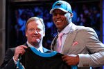 NEW YORK, NY - APRIL 28:  NFL COmmissioner Roger Goodell poses for a photo with Carolina Panthers #1 overall pick Cam Newton from the UNiversity of Auburn during the 2011 NFL Draft at Radio City Music Hall on April 28, 2011 in New York City.  (Photo by Chris Trotman/Getty Images)
