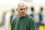 GREEN BAY, WI - MAY 5: Green Bay Packers' Ted Thompson watches practice at the first mini camp of the season at the Don Hutson Center on May 5, 2006 in Green Bay, Wisconsin. (Photo by Darren Hauck/Getty Images)